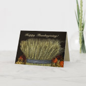 Editable Harvest Wheat Thanksgiving Greeting カード (正面)