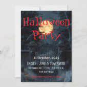 Editable Haunted Gate Halloween Party Invitation  招待状 (正面)