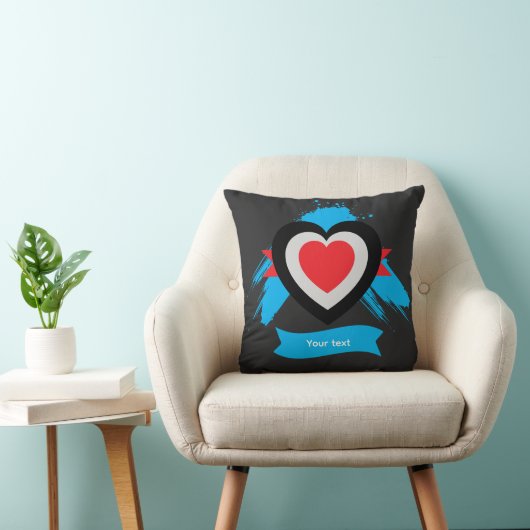 Editable Heart Custom Text Design クッション (椅子)