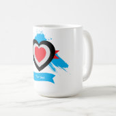 Editable Heart Custom Text Design コーヒーマグカップ (正面右)