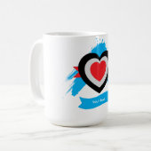 Editable Heart Custom Text Design コーヒーマグカップ (正面左)