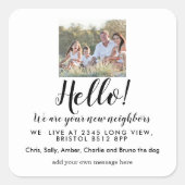 Editable Hello Neighbor,  New Address, intro スクエアシール (正面)