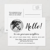 Editable Hello Neighbor,  New Address, intro 案内ポストカード (正面/裏面)