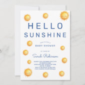 Editable Hello Sunshine Baby Shower 招待状 (正面)