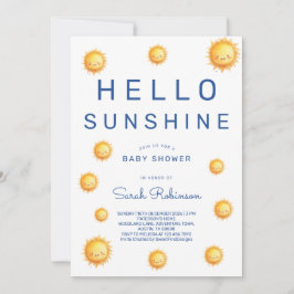 Editable Hello Sunshine Baby Shower 招待状