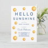 Editable Hello Sunshine Baby Shower 招待状 (スタンド正面)