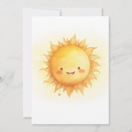 Editable Hello Sunshine Baby Shower 招待状 (裏面)