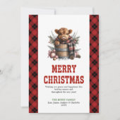 Editable highland cow Christmas holiday card シーズンカード (正面)