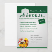 Editable Home Services Flyer Template 招待状 (正面/裏面)