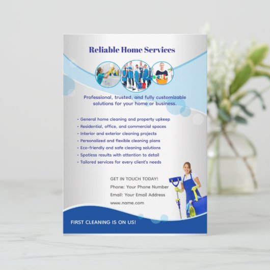 Editable Home Services Flyer Template 招待状 (スタンド正面)
