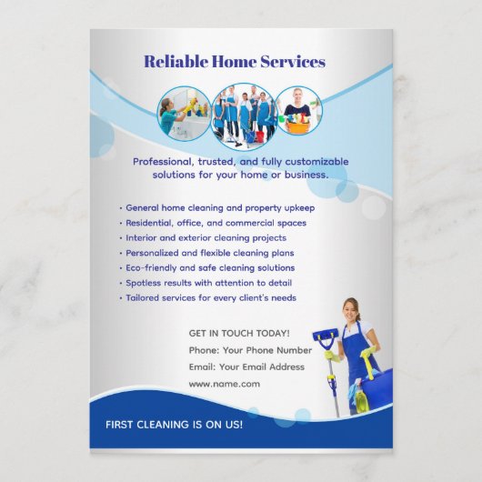 Editable Home Services Flyer Template 招待状 (正面)