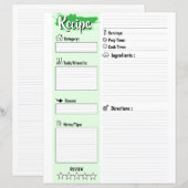 Editable Homemade Fillable Recipe Paper Sheet (正面/裏面)