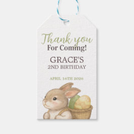 Editable Hop Two It Easter 2nd Birthday Bunny ギフトタグ