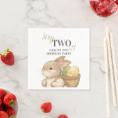 Editable Hop Two It Easter 2nd Birthday Bunny スタンダードカクテルナプキン (インサイチュ)
