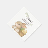 Editable Hop Two It Easter 2nd Birthday Bunny スタンダードカクテルナプキン (角)