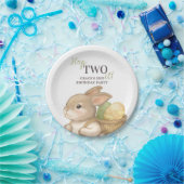 Editable Hop Two It Easter 2nd Birthday Bunny ペーパープレート (パーティー)
