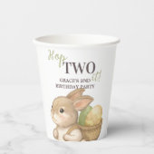 Editable Hop Two It Easter 2nd Birthday Bunny 紙コップ (正面)