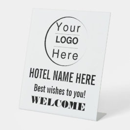 Editable Hotel Welcome Sign Logo & Business Name 台座サイン