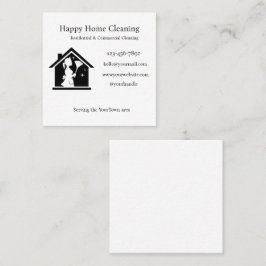Editable House Cleaning Business Card スクエア名刺