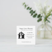 Editable House Cleaning Business Card  スクエア名刺 (スタンド正面)