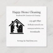Editable House Cleaning Business Card  スクエア名刺 (正面)