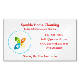 Editable House Cleaning Business Card  マグネット名刺