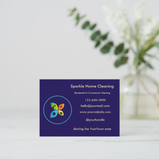 Editable House Cleaning Business Card 名刺
