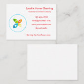 Editable House Cleaning Business Card  名刺 (正面/裏面)