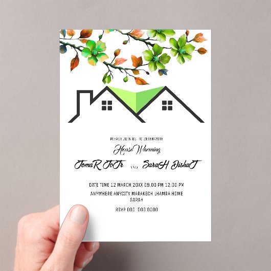 Editable House Warming Invitation, House Warming P アクリル招待状 (インサイチュ (ポータブル))
