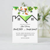 Editable House Warming Invitation, House Warming P 出欠カード (スタンド正面)