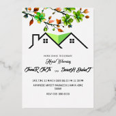 Editable House Warming Invitation, House Warming P 箔招待状 (正面)