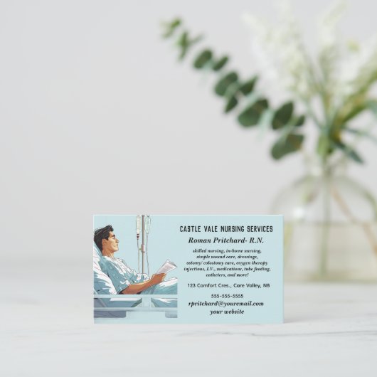 Editable In-Home Nursing Services 名刺 (スタンド正面)