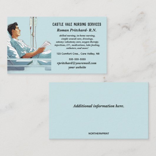 Editable In-Home Nursing Services 名刺 (正面/裏面)