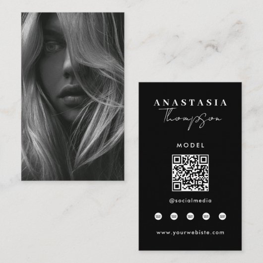 Editable Influencer Content Creatorソーシャルメディア 名刺 (正面/裏面)