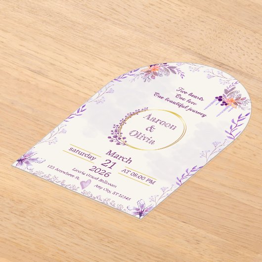 Editable Intimate Garden Wedding Invitation アクリル招待状 (レイダウン)