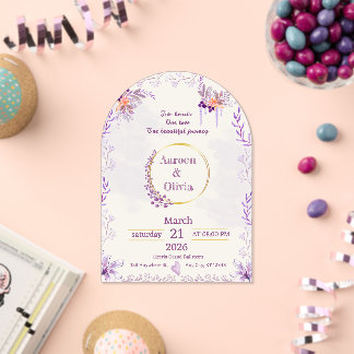 Editable Intimate Garden Wedding Invitation アクリル招待状