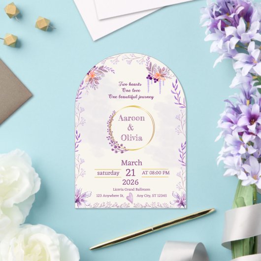 Editable Intimate Garden Wedding Invitation アクリル招待状 (インサイチュ (ウェディング))