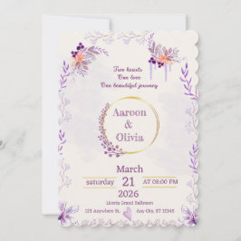 Editable Intimate Garden Wedding Invitation 招待状