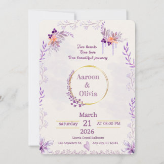 Editable Intimate Garden Wedding Invitation 招待状