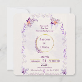 Editable Intimate Garden Wedding Invitation 招待状