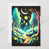 Editable Into the Woods Firefles誕生日 招待状 (裏面)