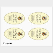 Editable Ivory 24 oz Queenline Honey Label 楕円形シール (シート)