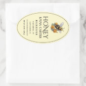 Editable Ivory 24 oz Queenline Honey Label 楕円形シール (バッグ)