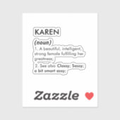 Editable Karen name definition, custom name シール (シート)