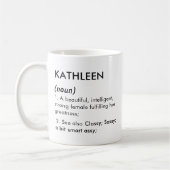 Editable Kathleen name definition, custom name コーヒーマグカップ (左)