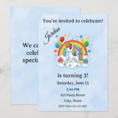 Editable Kids Birthday Invitation  招待状 (正面/裏面)