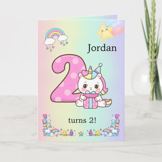 Editable Kids Birthday Invitation Cute Party Desig カード (正面)