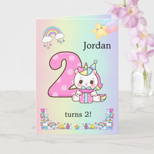 Editable Kids Birthday Invitation Cute Party Desig カード (蘭)