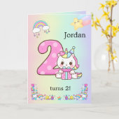 Editable Kids Birthday Invitation Cute Party Desig カード (黄色い花)
