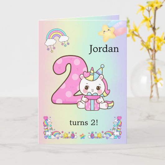 Editable Kids Birthday Invitation Cute Party Desig カード (黄色い花)